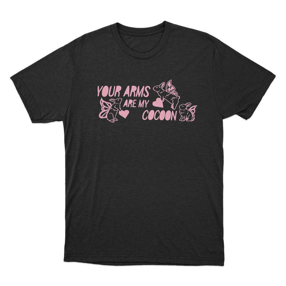 Your Arms Are My Cocoon Bunny Unisex T Shirt Black Your Arms Are My Cocoon Bunny Unisex T Shirt Black