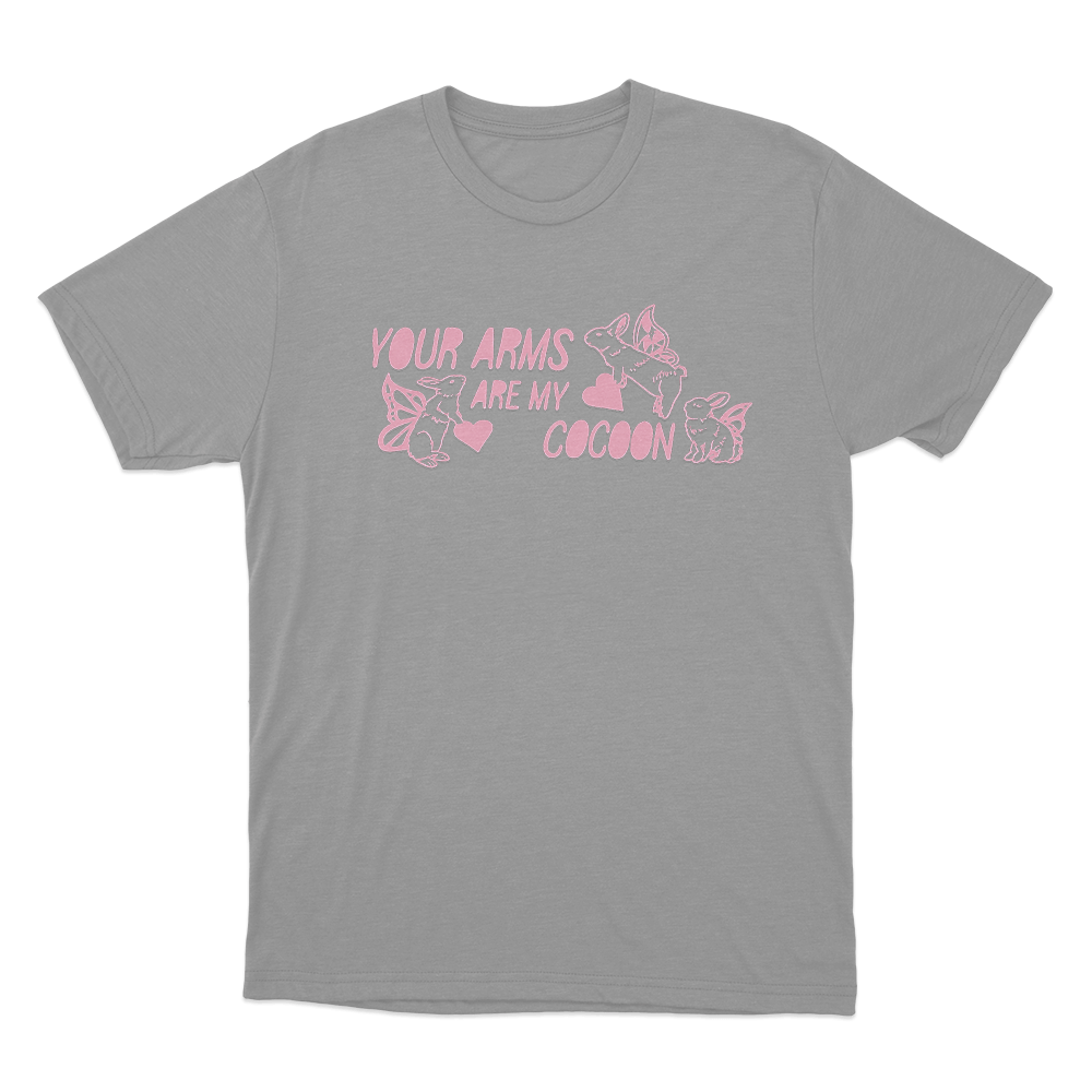Your Arms Are My Cocoon Bunny Unisex T Shirt Grey Your Arms Are My Cocoon Bunny Unisex T Shirt Grey