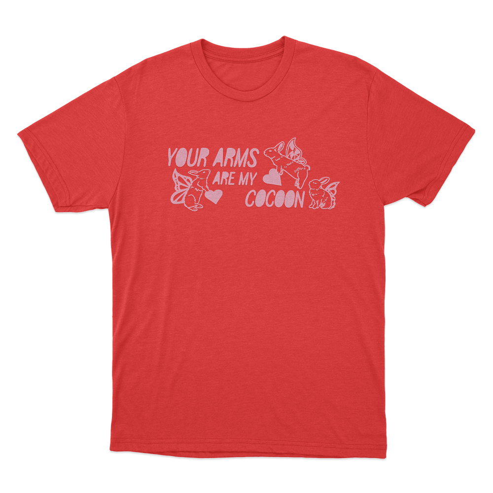 Your Arms Are My Cocoon Bunny Unisex T Shirt Red Your Arms Are My Cocoon Bunny Unisex T Shirt Red