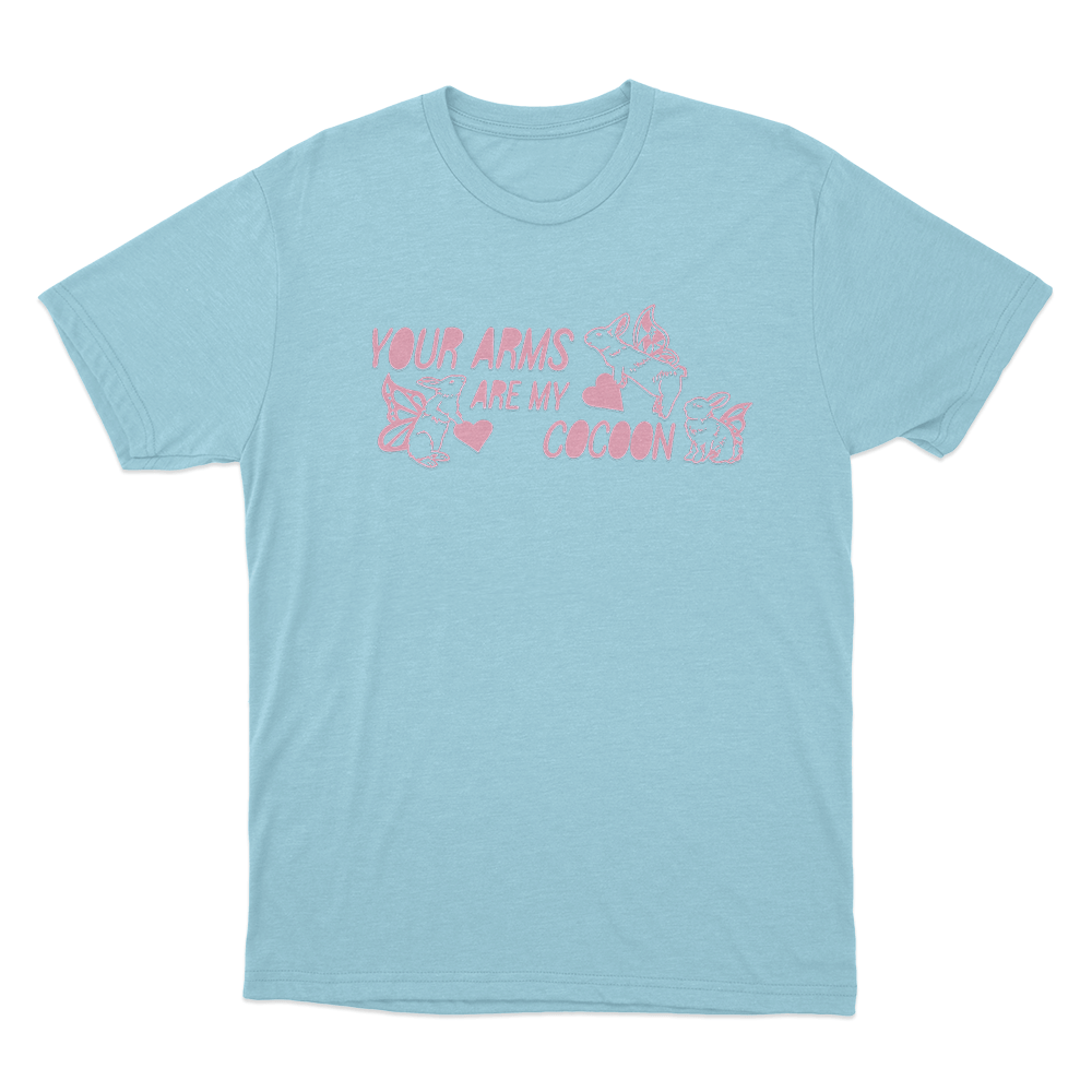 Your Arms Are My Cocoon Bunny Unisex T Shirt Sky Blue Your Arms Are My Cocoon Bunny Unisex T Shirt Sky Blue