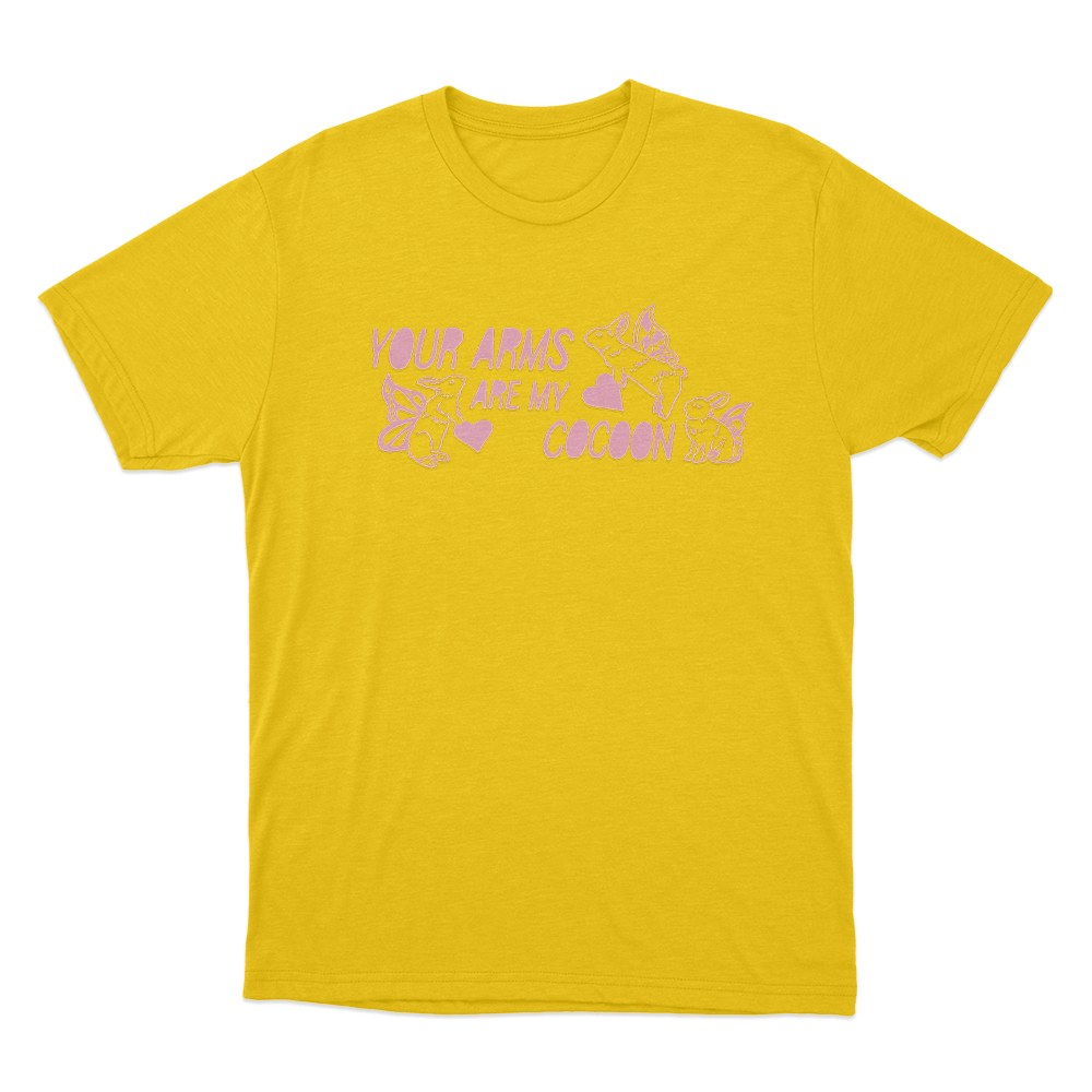 Your Arms Are My Cocoon Bunny Unisex T Shirt Yellow Your Arms Are My Cocoon Bunny Unisex T Shirt Yellow