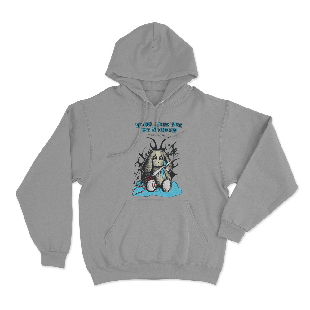 Your Arms Are My Cocoon Death Of A Rabbit Unisex Hoodie Grey Your Arms Are My Cocoon Death Of A Rabbit Unisex Hoodie Grey