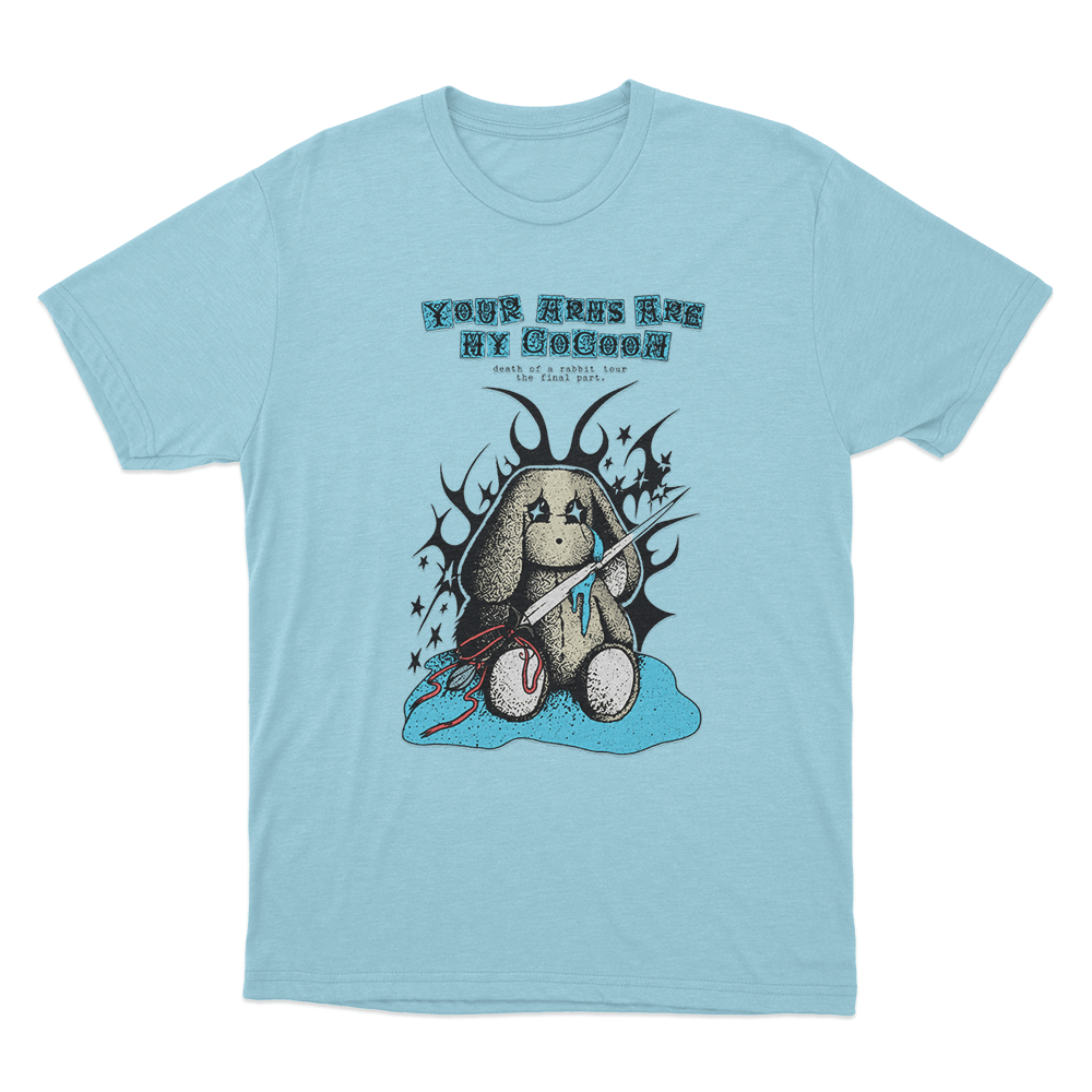 Your Arms Are My Cocoon Death Of A Rabbit Unisex T Shirt Sky Blue Your Arms Are My Cocoon Death Of A Rabbit Unisex T Shirt Sky Blue