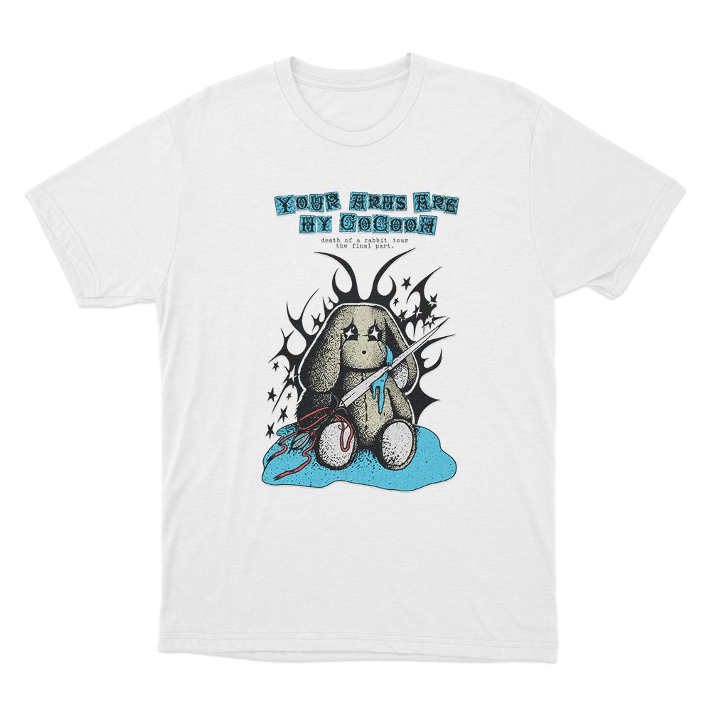 Your Arms Are My Cocoon Death Of A Rabbit Unisex T Shirt White Your Arms Are My Cocoon Death Of A Rabbit Unisex T Shirt White