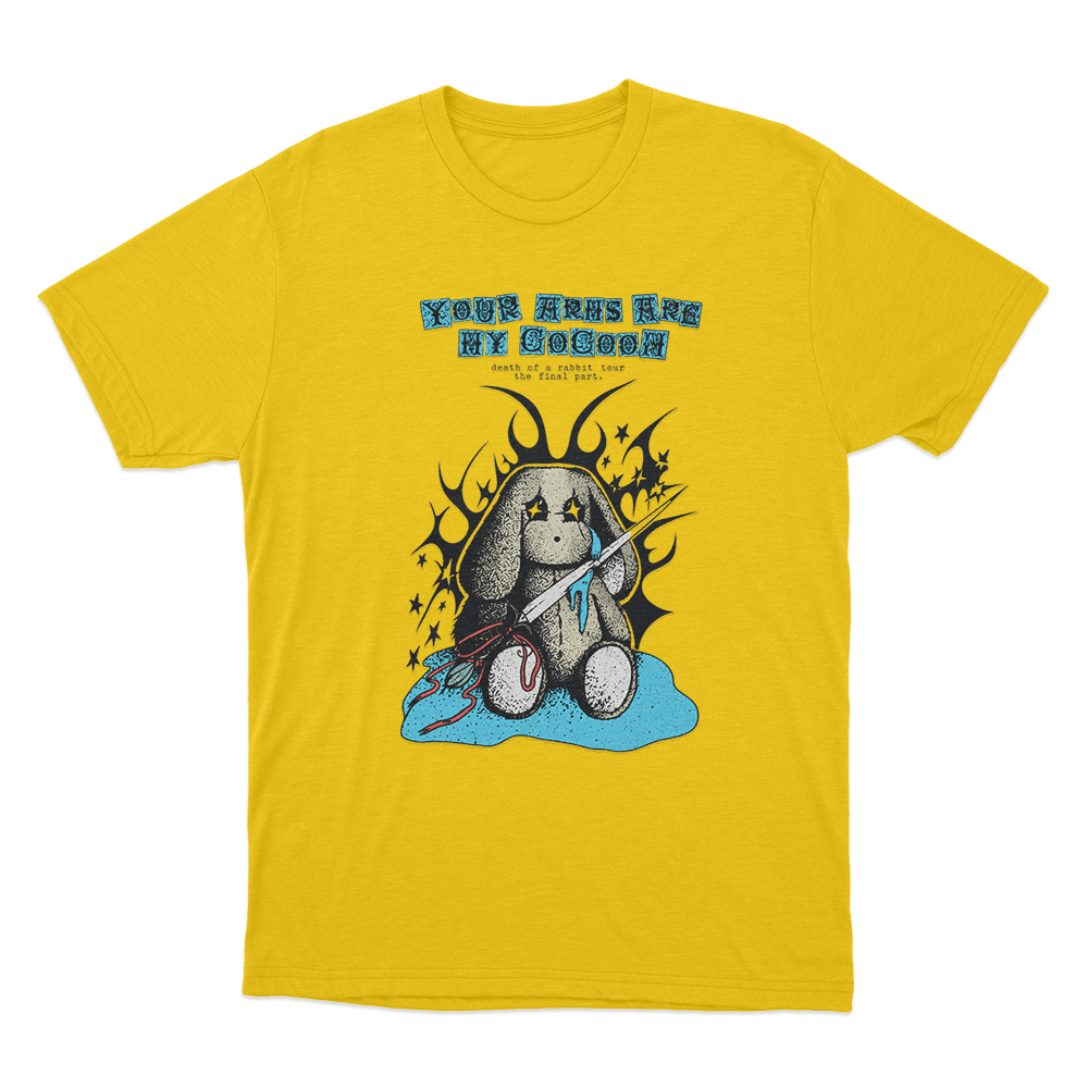 Your Arms Are My Cocoon Death Of A Rabbit Unisex T Shirt Yellow Your Arms Are My Cocoon Death Of A Rabbit Unisex T Shirt Yellow
